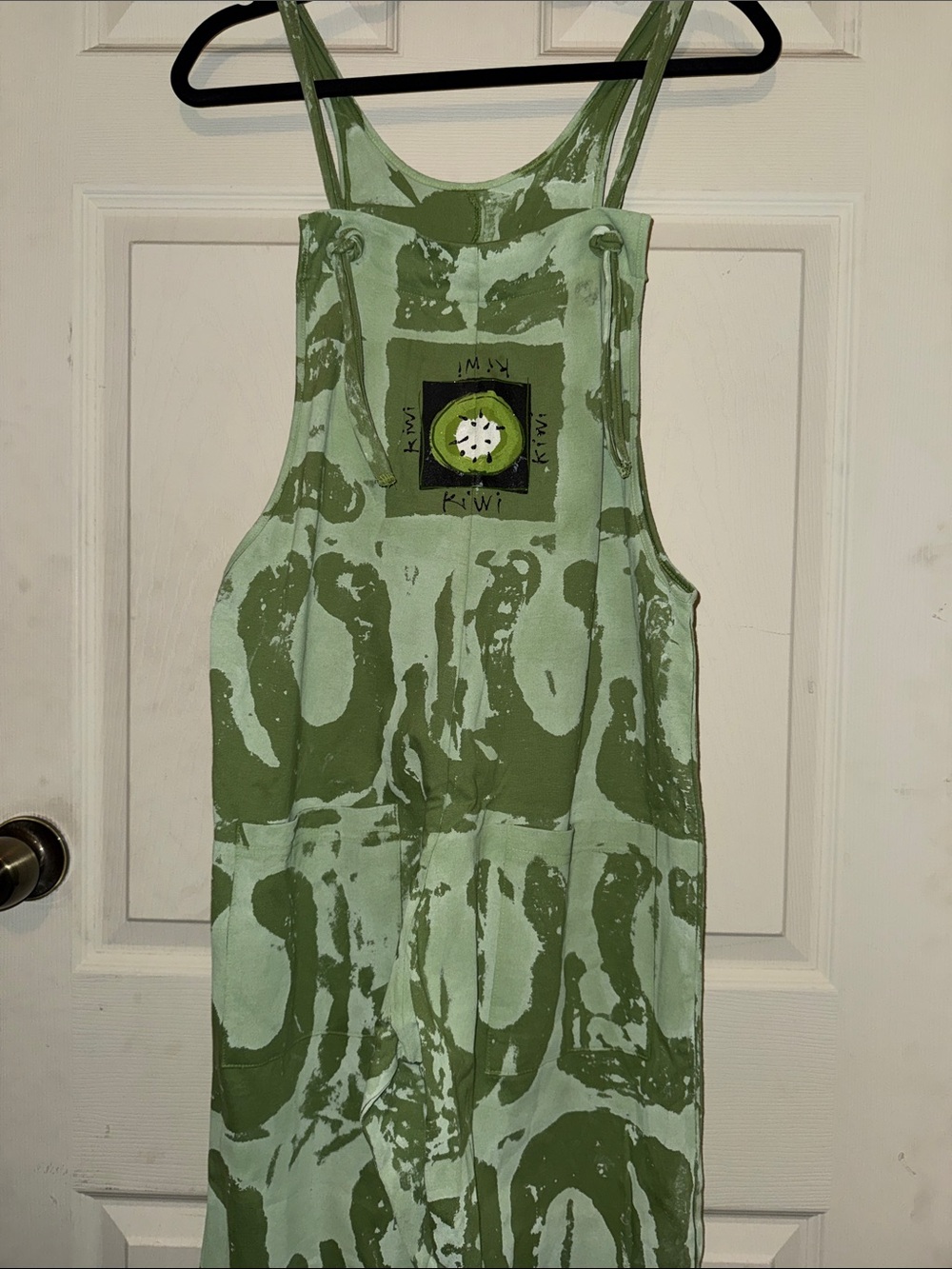 Vintage Tina’s Creations Kiwi Green Tie-Dye Overalls Jumpsuit